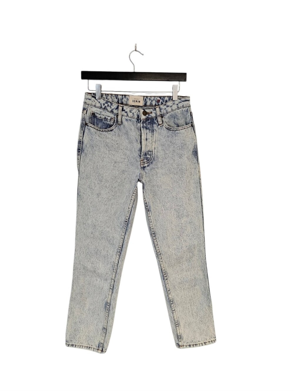 Sezane Denim 100% Cotton High Rise Straight Leg Light Blue Jeans 27 Preowned